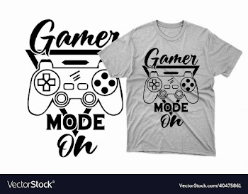 typography svg gaming t shirt design