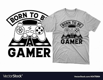 typography svg gaming t shirt design