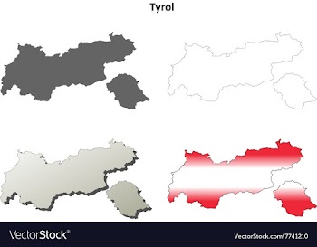 Tyrol blank detailed outline map set vector image