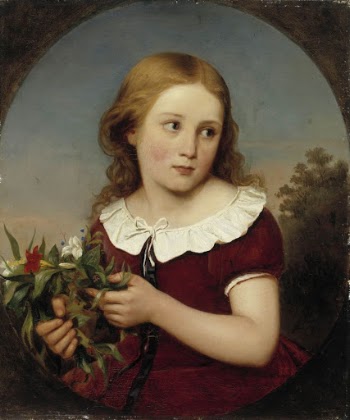 Tyttö kukkia kädessä, 1857 | Free Photo - rawpixel