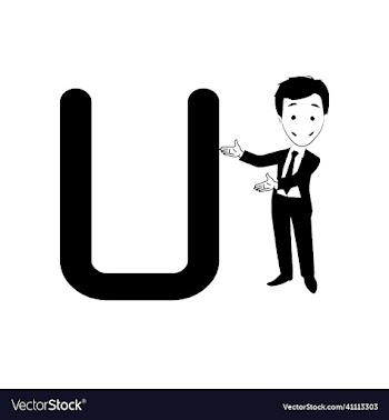 u letter logo template