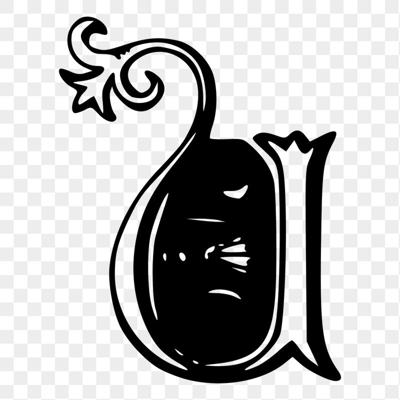 U letter png sticker, vintage | Free PNG - rawpixel