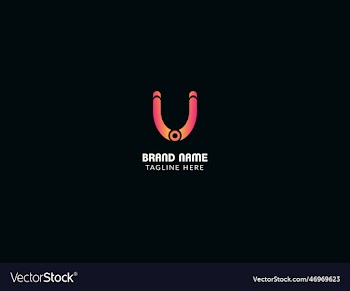u modern letter logo