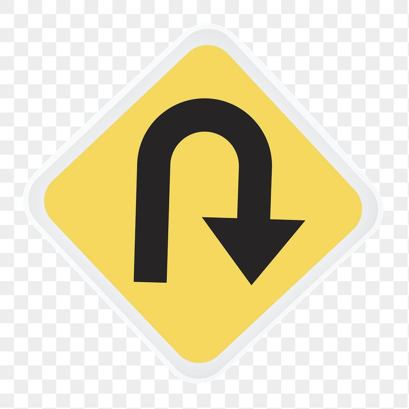 U-turn traffic png sign sticker, | Free PNG - rawpixel