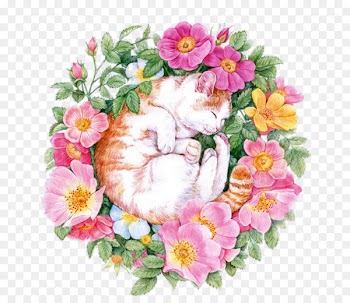 u82b1u4e4bu7e6a: 38u7a2eu82b1u7684u8272u925bu7b46u5716u7e6a Colored pencil Flower Painting Drawing - Cat among the flowers 