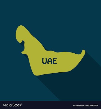Uae map in flat style with shadow vector image