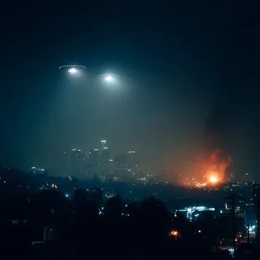 UFO Attack Over Los Angeles at Night UFO Attack Over Los Angeles at Night