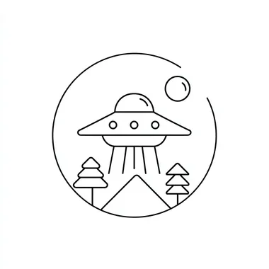 UFO Icon for Kids Coloring Page UFO Icon for Kids Coloring Page