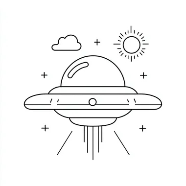 UFO Outline Icon for Kids Coloring Page UFO Outline Icon for Kids Coloring Page