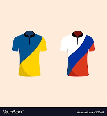 ukraine and russian flag color t-shirts