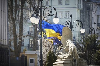 Ukraine flag in town. | Free Photo - rawpixel
