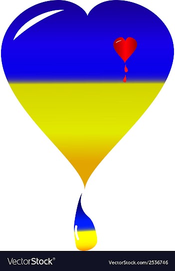 Ukraine heart nacional flag vector image