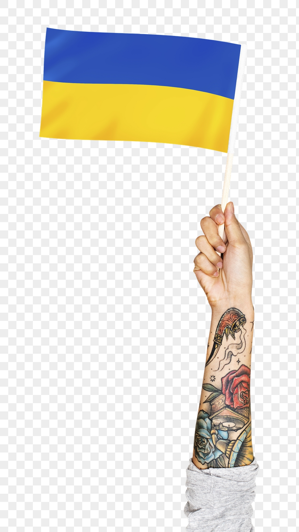 Ukraine's flag png in tattooed | Free PNG - rawpixel