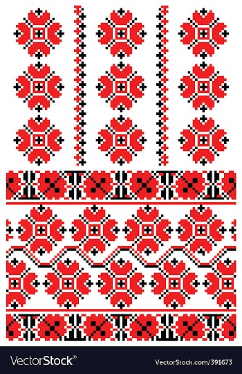 Ukrainian embroidery ornament vector image