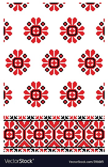 Ukrainian embroidery ornament vector image