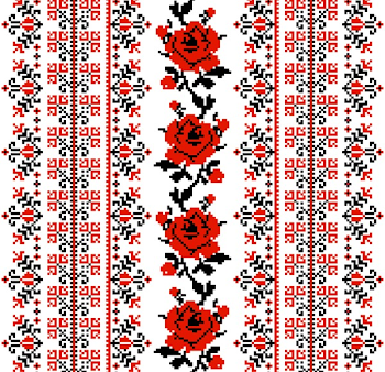 Ukrainian embroidery style roses background – vector graphics | My ...
