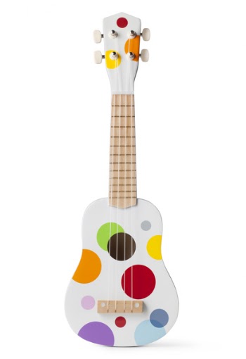 Ukulele on a white background. Photo with clipping path.