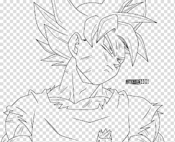 Ultra Instinct Goku Line Art transparent background PNG clipart