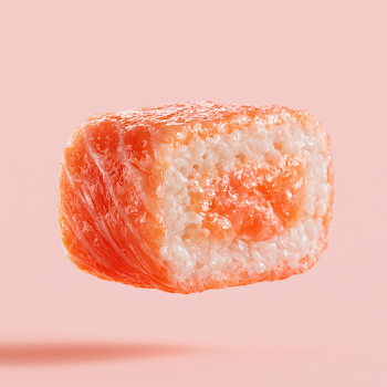 Ultra Realistic Salmon Roll Sushi