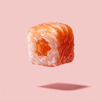 Ultra Realistic Salmon Roll Sushi