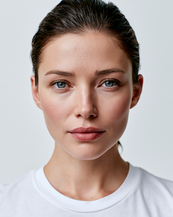 Ultra-Realistic Slavic Woman Portrait with Neutral Expression