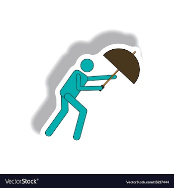 Umbrella in storm hurracian disaster vector image