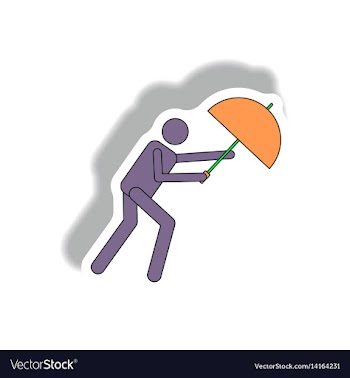 Umbrella in storm hurracian disaster vector image
