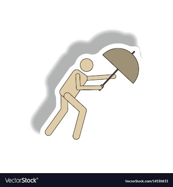 Umbrella in storm hurracian disaster vector image