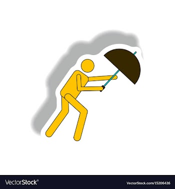 Umbrella in storm hurracian disaster vector image