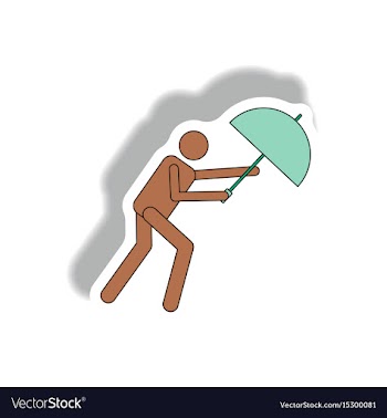 Umbrella in storm hurracian disaster vector image