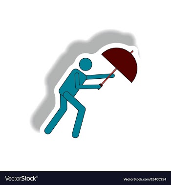 Umbrella in storm hurracian disaster vector image