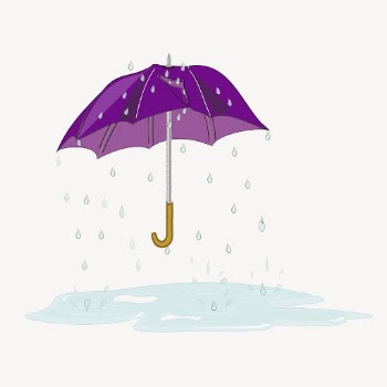 Umbrella sticker, rainy season illustration | Free PSD - rawpixel