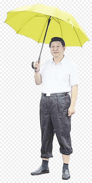 Umbrella, Yellow, Outerwear, Standing PNG