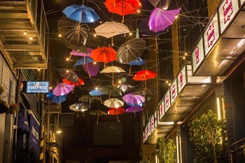          Umbrellas Floating In The Sky Free Photo     