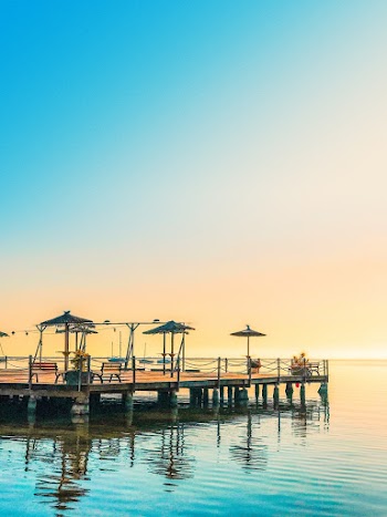 Umbrellas on Dock
