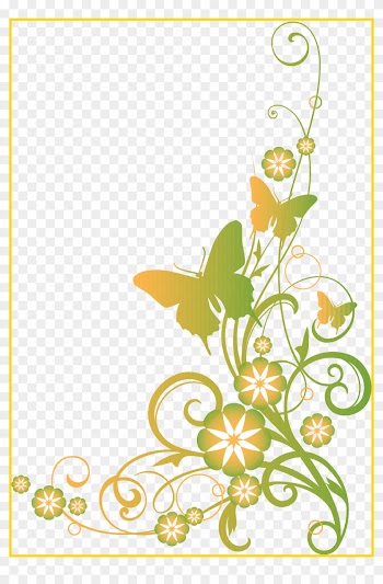 Unbelievable Religious Clip Art Vines And Butterflies - Black And White Border Design