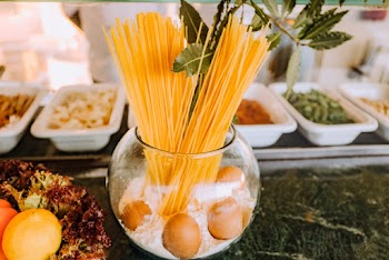 Uncooked Pasta Inside Fish Bowl