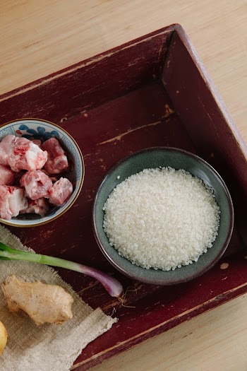 Uncooked Rice And Meat