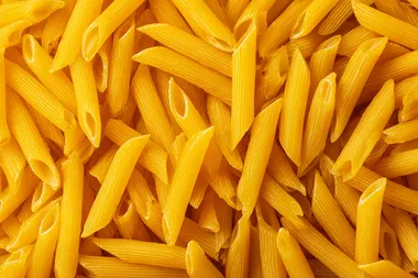 Uncooked Yellow Penne Pasta Collection Uncooked Yellow Penne Pasta Collection