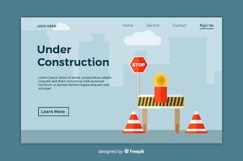 Under construction landing page Free Vector