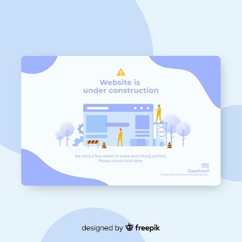 Under construction landing page template Free Vector
