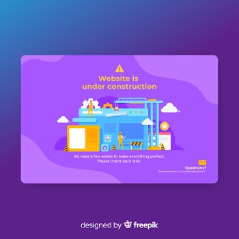 Under construction landing page template Free Vector