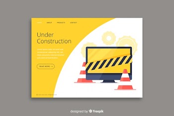 Under construction landing page template Free Vector