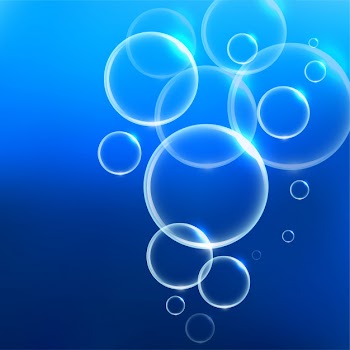 Underwater air bubbles blue background Free Vector