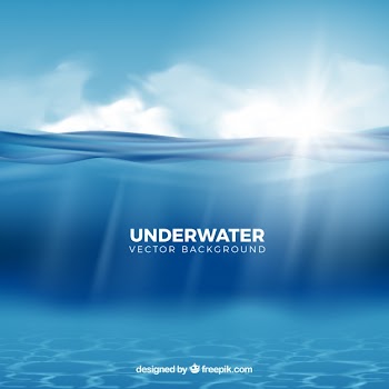 Underwater background in realistic style Free Vector