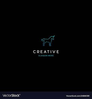 Unicorn animal creative logo design vector image