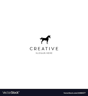 Unicorn animal creative logo design vector image