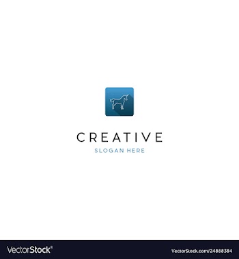 Unicorn animal creative logo design vector image