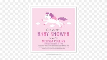 Unicorn Baby Shower Invitation For Baby Girls - Baby Shower