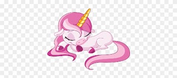 Unicorn Cartoon Animal Images Clipart - Unicórnio Dormindo